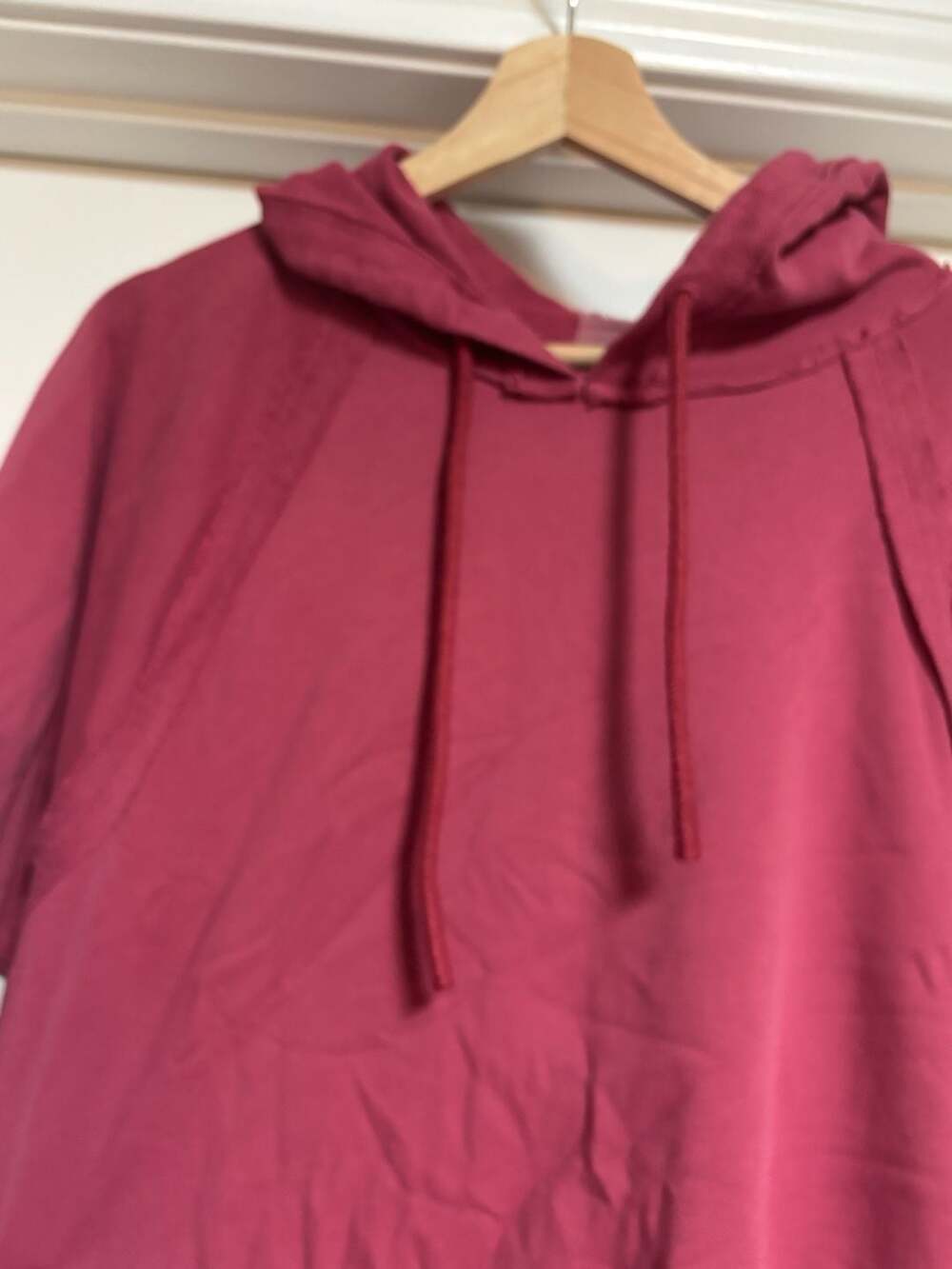 AS Revival Pink Berry Raw Edge Seam Pullover Hoodie Sweatshirt comfort